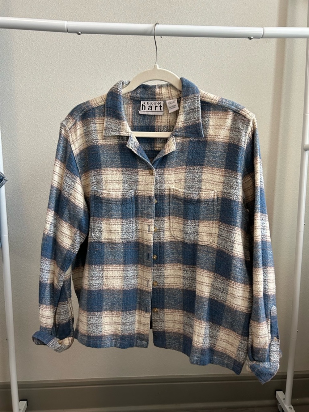 KEREN hart Blue & Cream Plaid Shirt
